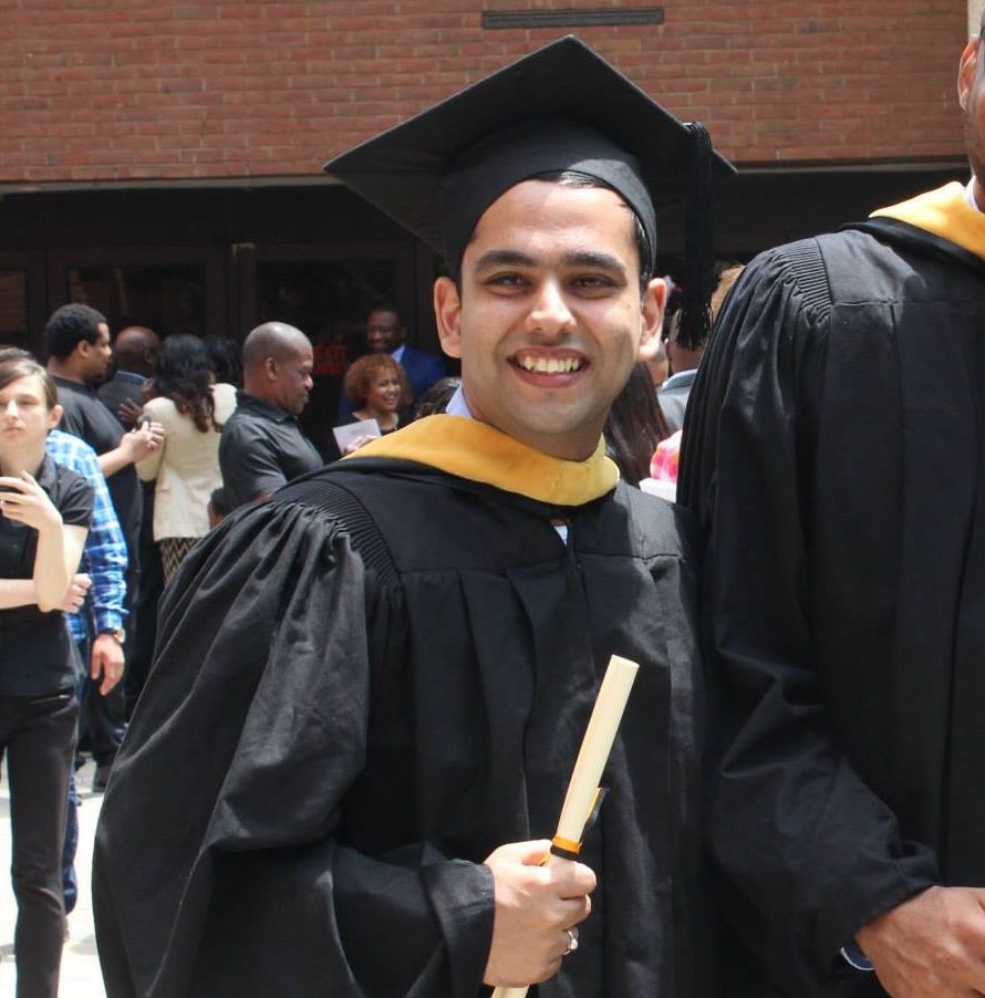 Aayush graduating from UMBC engineering management graduate program