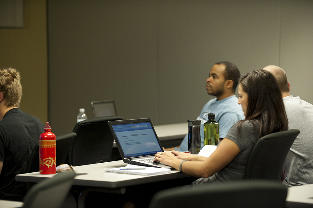 Students in working in classroom