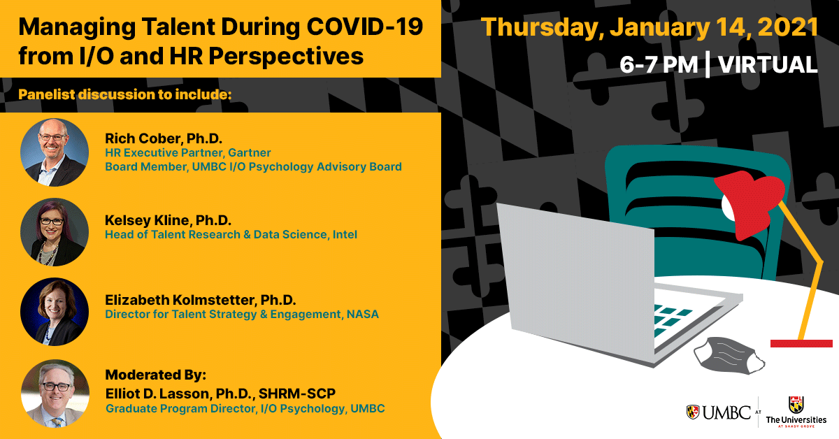 Managing Talent During COVID from I/O and HR Perspectives. Thursday January 14th 6 to 7 pm