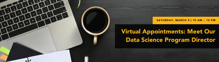 Virtual Appointments: Meet Our UMBC-Shady Grove Data Science Program Director. Saturday March 9. 12 to 2 PM.