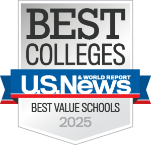 U.S. News and World Report Best Colleges 2025 badge for Best Value Schools